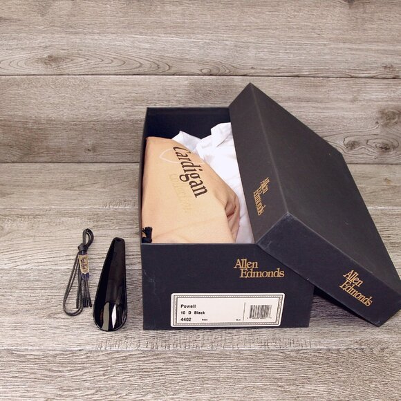 * NIB * $395 Allen Edmonds POWELL Derby 10 D Black * add $15 new Cedar Trees main image 12